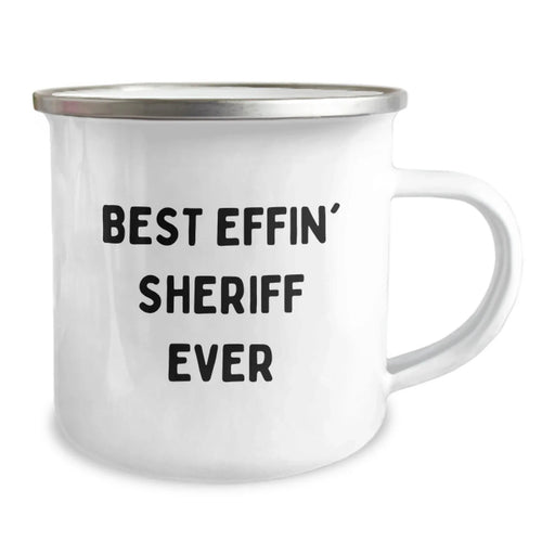 Funny Sheriff Gifts for Men - Best Effin' Sheriff Ever Camping Mug for Birthday - Sheriff Lover Mug, Sheriff Gifts for Him, Gifts from Friends, Birthday Unique Gifts - Image 2