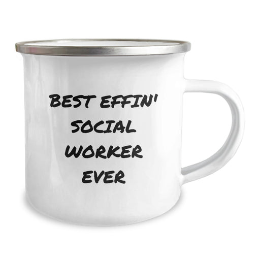 Funny Social Worker Gifts for Dad - Best Effin' Social Worker Ever Stainless Steel Camping Mug, Father's Day Unique Gifts from Men to Social Workers - Image 2
