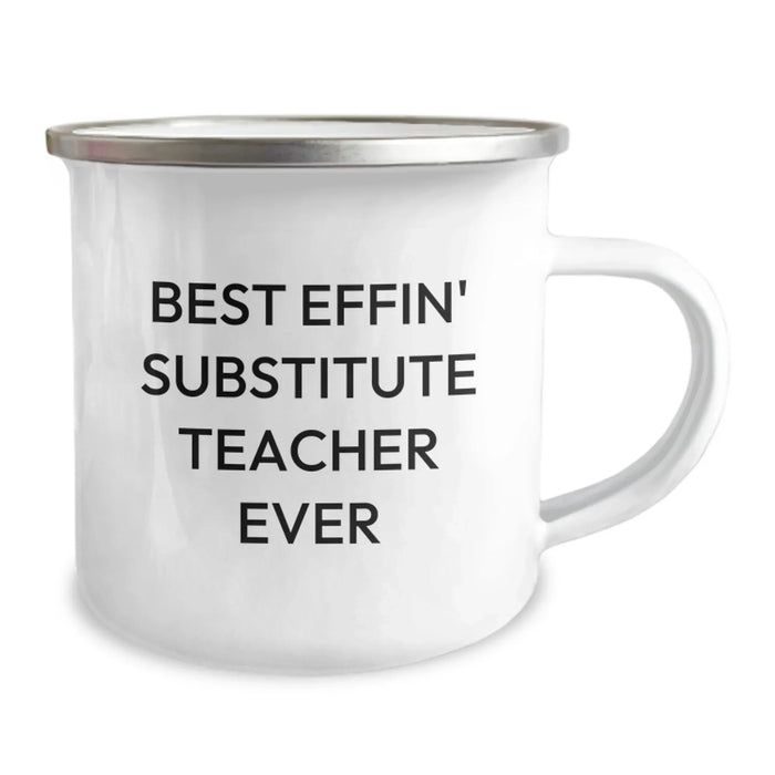 Funny Substitute Teacher Gifts for Men - Best Effin' Teacher Ever Stainless Steel Camping Mug - Birthday Unique Gifts for Substitute Teacher Friends - Image 2