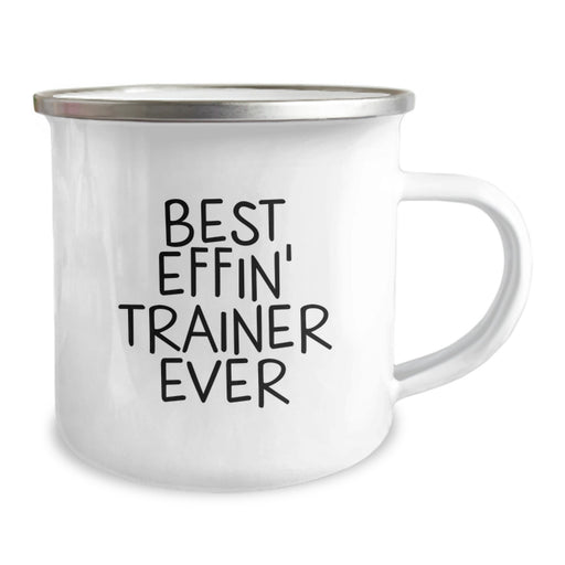 Funny Trainer Gifts for Men from Friends on Graduation Day - Best Effin' Trainer Ever Camping Mug - Image 2