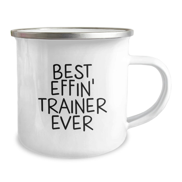 Funny Trainer Gifts for Men from Friends on Graduation Day - Best Effin' Trainer Ever Camping Mug - Image 2