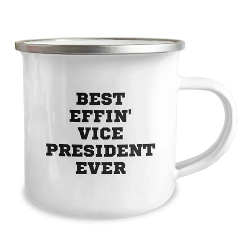 Funny Vice President Gifts for Men - Best Effin' Vice President Ever Camping Mug, 12 oz Stainless Steel Enamel Finish, Unique Birthday Unique Gift Ideas for Vice President Friends - Image 2