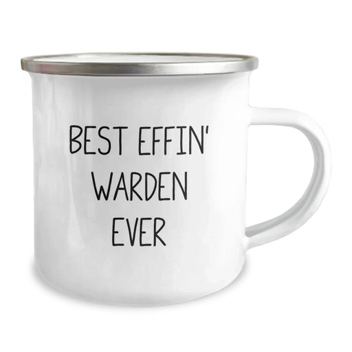 Funny Warden Camping Mug, Best Effin' Warden Ever Quote, Unique Gifts for Warden Friends and Family, Christmas Unique Gifts from Men to Warden - Image 2