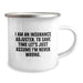 Funny Insurance Adjuster Gifts for Men - Camping Mug - 'I'm Never Wrong' Sarcasm Humor Graduate Unique Gift from Friends to Coworkers - Image 2