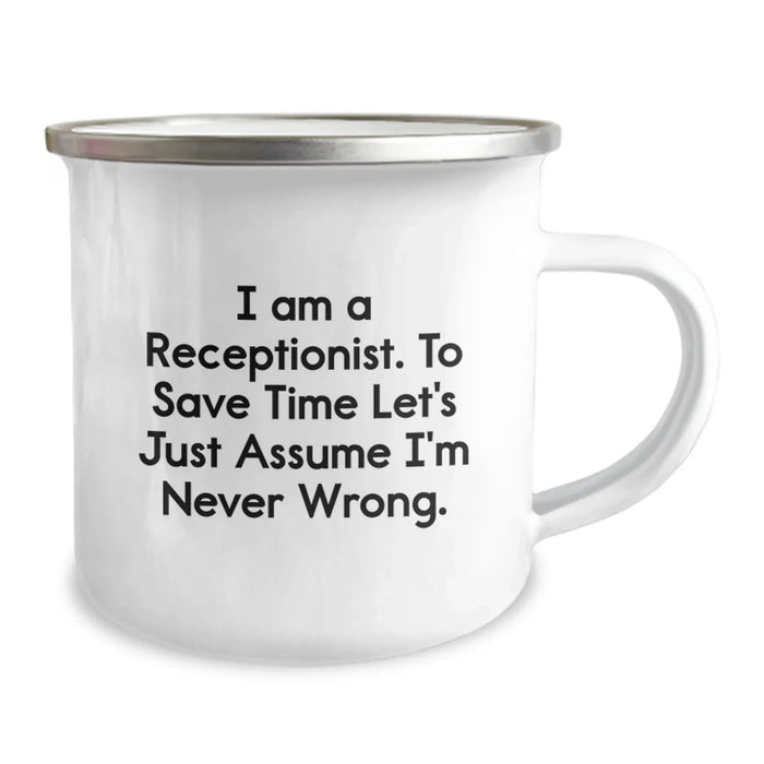 Unique Funny Gifts from Friends for Receptionists on Birthday Unique Gifts Camping Mug - Image 2