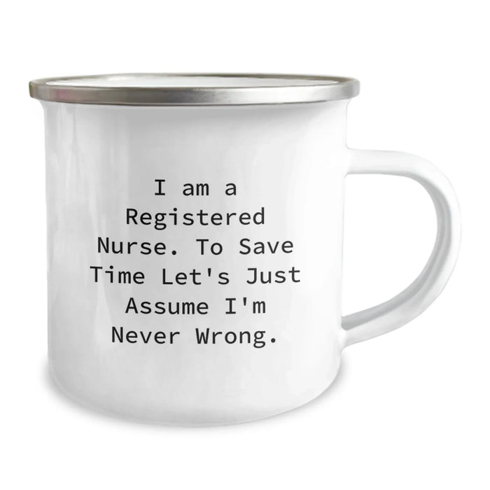 Funny Registered Nurse Gifts for Men, Unique Birthday Unique Gifts from Friends, 12 oz Stainless Steel Camping Mug with Humorous Quote - Image 2