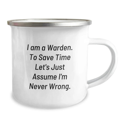 Funny Warden Camping Mug Birthday Unique Gifts from Friends to Warden, Perfect for Warden Lovers, Unique Warden Enthusiast Gifts, Warden Quote Funny Camping Mug - Image 2