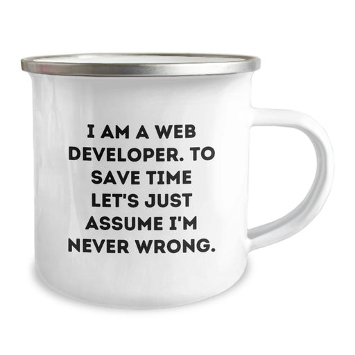 Funny Web Developer Gifts for Men - I'm Never Wrong Camping Mug - Unique Father's Day Presents for Dad - Image 2