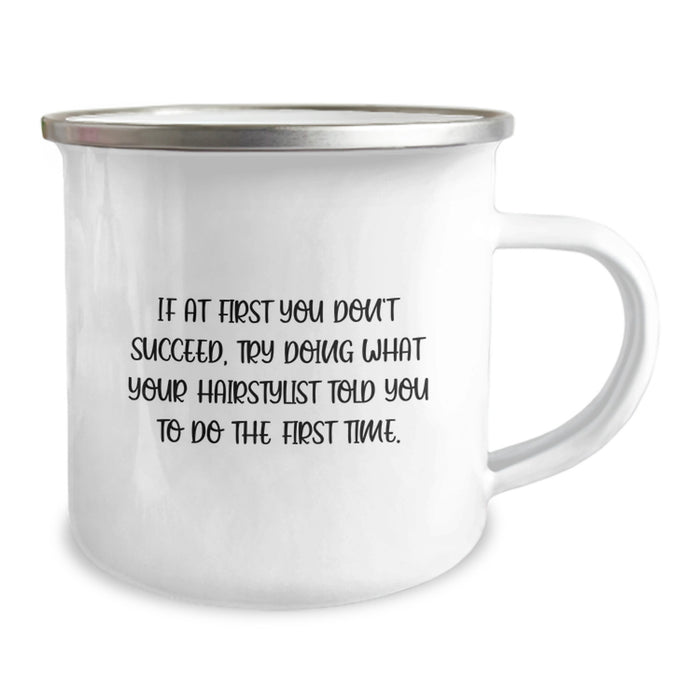 Funny Hairstylist Gifts, Inspirational Quote Mug for Graduation, Camping Mug for Men - Image 2