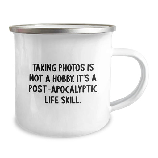 Funny Taking Photos Gifts for Him, Post-apocalyptic Life Skill, Unique Graduation Gifts from Dad to Son for Taking Photos Enthusiast, Camping Mug - Image 2