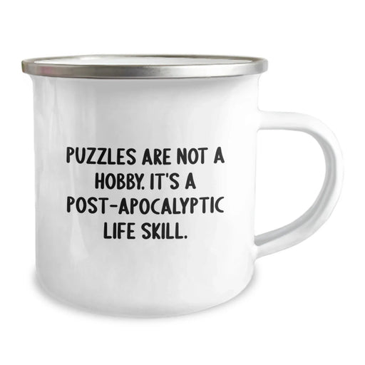 Funny Puzzle Lovers Gifts for Men, Women, and Friends, Camping Mug, Puzzles Are Not A Hobby It's A Post-apocalyptic Life Skill, Birthday Unique Gifts from Family - Image 2