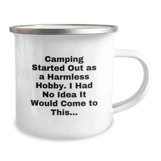 Funny Camping Gifts from Family - 'Camping Started Out As A Harmless Hobby' Christmas Unique Mug for Camping Lovers - Image 2
