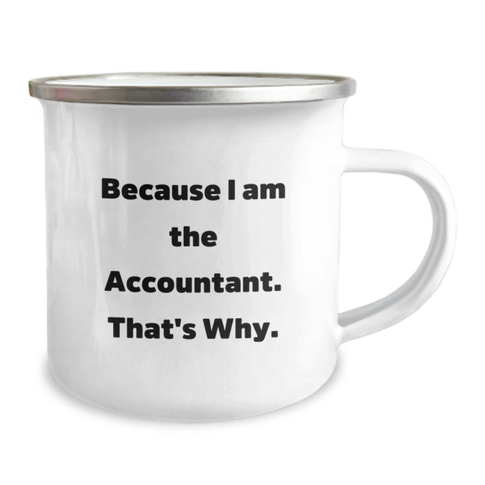 Funny Accountant Gifts, Because I Am The Accountant That's Why - 12 oz Stainless Steel Camping Mug for Graduation Unique Gifts from Family to Accountant Men - Image 2