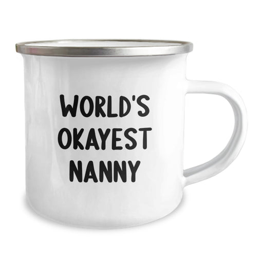 Funny World's Okayest Nanny Gifts from Family to Nanny, Nanny Humor Camping Mug for Graduation Unique Gifts - Image 2