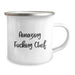 Funny Chef Gifts from Men to Graduating Chefs - 'Amazing F--king Chef' Quote Camping Mug for Men, 12 oz Stainless Steel with Enamel Finish - Image 2