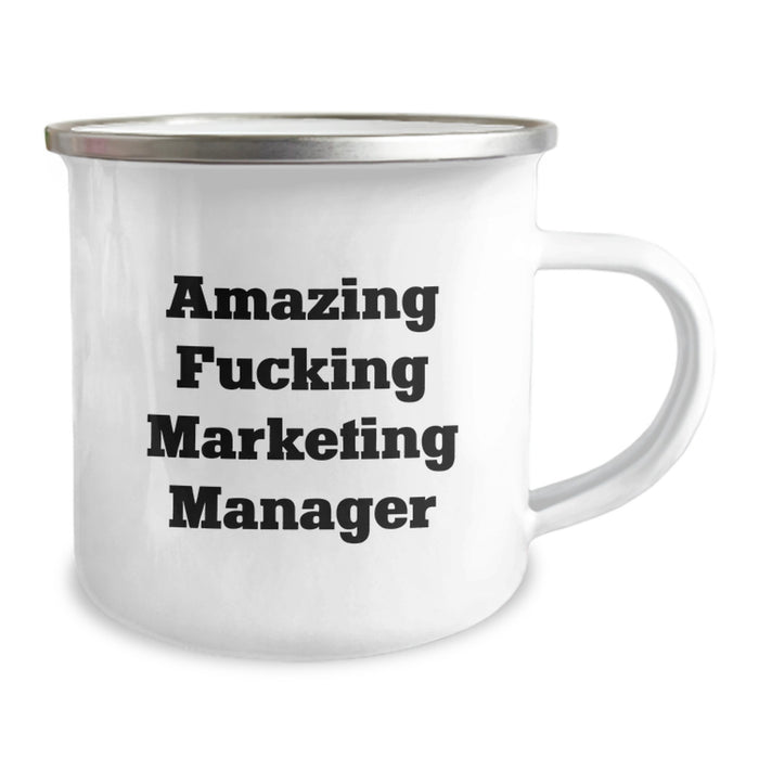 Funny Marketing Manager Gifts, Amazing 'F--king' Motivator for Graduation, 12 oz Stainless Steel Camping Mug for Friends and Family - Image 2