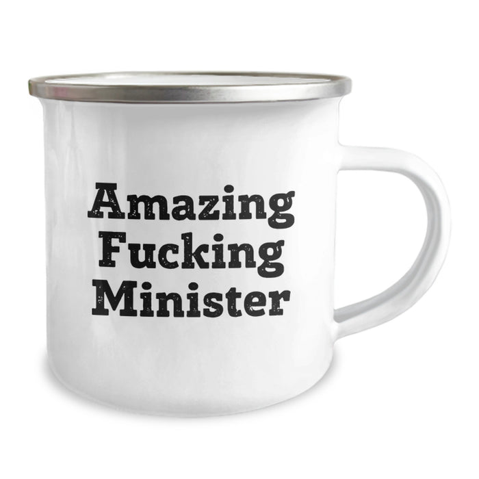 Funny Minister Gifts, Graduation Unique Gifts for Minister, Camping Mug with Amazing 'F--king Minister' Quote - Gifts from Friends - Image 2