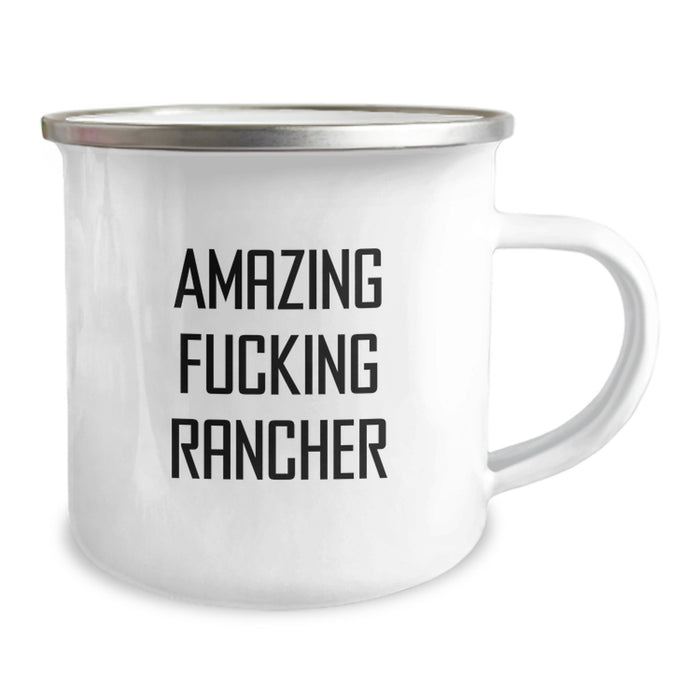 Funny Rancher Gifts for Men, Amazing 'F--king Rancher' Camping Mug - Graduation Unique Gifts for Rancher Friends, Funny Rancher Coffee Mug - Image 2