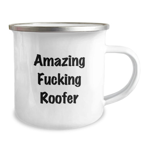 Funny Roofer Gifts for Men from Friends, Unique Camping Mug for Roofer Fans, Amazing Quote - 'Amazing F--king Roofer' - Image 2