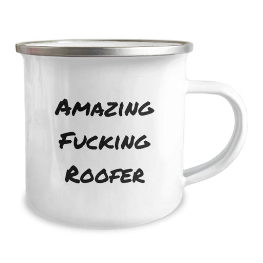 Funny Roofer Gifts for Men - 'Amazing F--king Roofer' Stainless Steel Camping Mug for Graduation Unique Gifts from Friends - Image 2