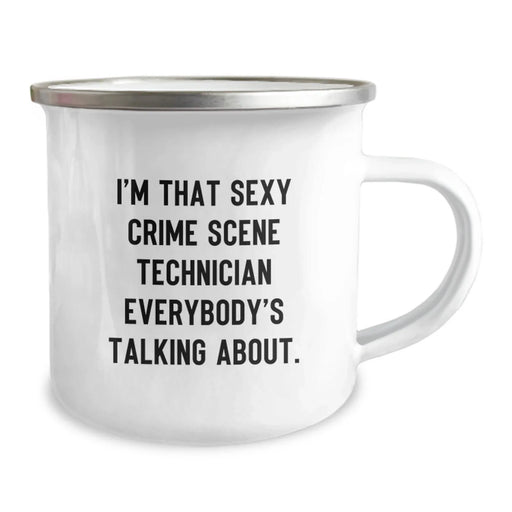 Crime Scene Technician Funny Gifts from Men, Gifts for Crime Scene Technician, Enamel Camping Mug - Birthday Unique Gifts - Image 2