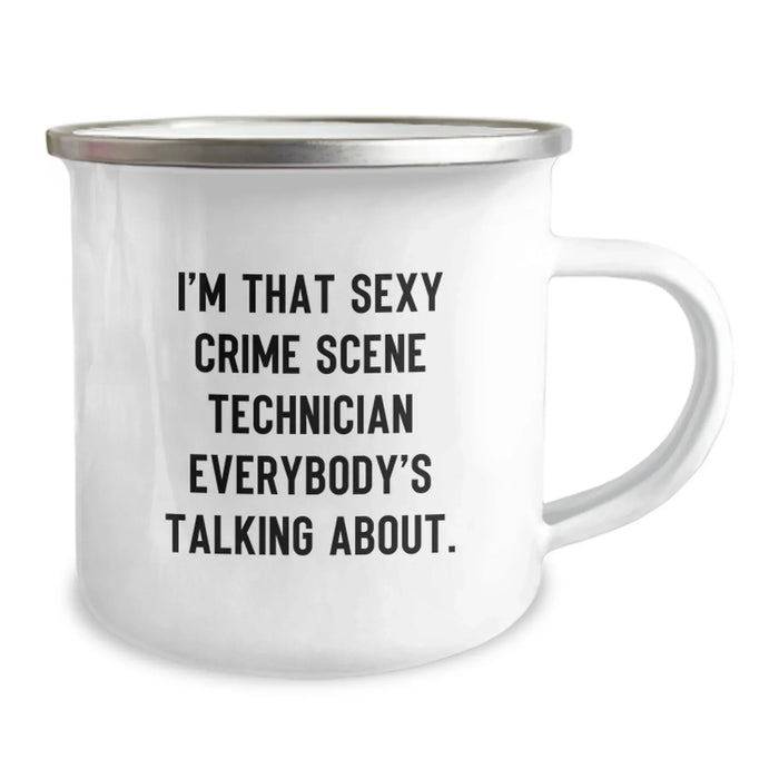Crime Scene Technician Funny Gifts from Men, Gifts for Crime Scene Technician, Enamel Camping Mug - Birthday Unique Gifts - Image 2