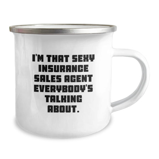 Funny Insurance Sales Agent Gifts from Friends, Unique Graduation Unique Gifts for Insurance Sales Agent, 12 oz Stainless Steel Camping Mug - Image 2