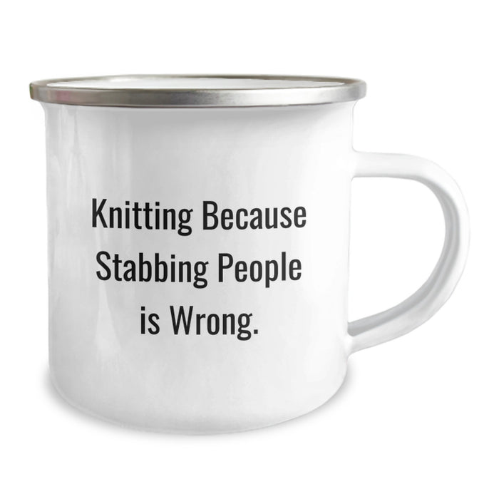 Knitting Gifts for Graduation - Funny Camping Mug for Knitting Enthusiasts, Gifts from Friends, Knitting Lovers, Men, Women, Family - Image 2