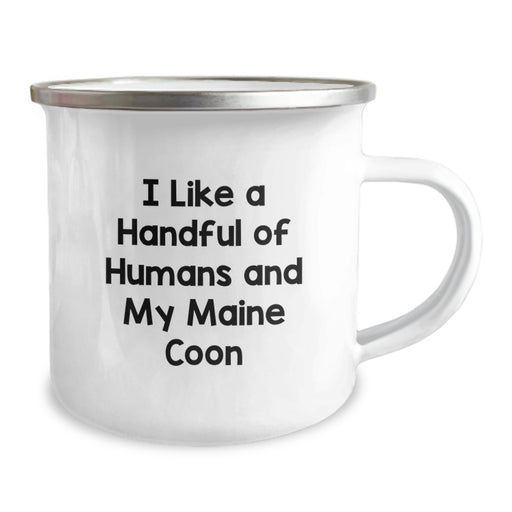Funny Maine Coon Cat Gifts for Men Family - I Like A Handful Of Humans And My Maine Coon - Camping Mug for Graduation Unique Gifts from Friends - Image 2