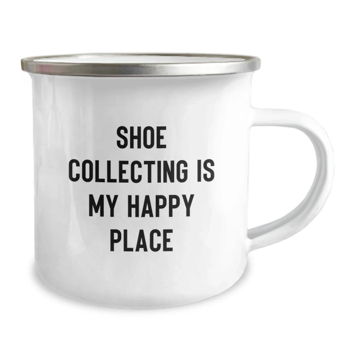 Shoe Collecting Gifts for Men, Women, Friends, Coworkers, Family - 'Shoe Collecting Is My Happy Place' Camping Mug, Birthday Unique Gifts from Friends, Perfect for Shoe Collecting Enthusiasts - Image 2