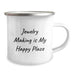 Jewelry Making Delights Camping Mug, Funny Quote 'Jewelry Making Is My Happy Place', Birthday Unique Gifts from Friends for Jewelry Making Enthusiasts - Image 2