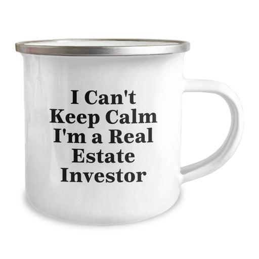 Funny Real Estate Investor Gifts for Men - 'I Can't Keep Calm I'm A Real Estate Investor' Camping Mug for Graduation Unique Gifts from Friends, Coworkers - Image 2