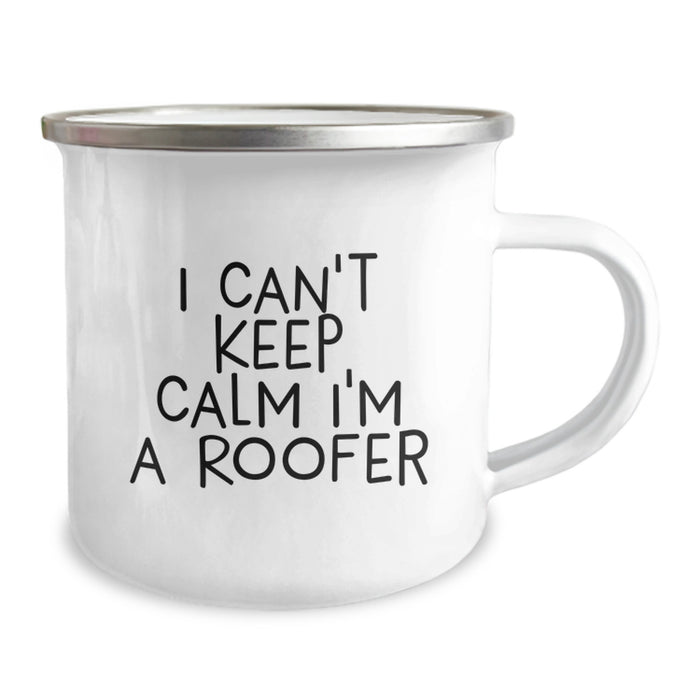 Funny Roofer Gifts from Friends - I Can't Keep Calm I'm A Roofer Camping Mug for Graduate Roofer Men - Image 2
