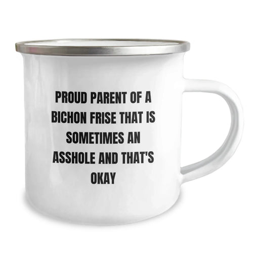 Funny Bichon Frise Dog Camping Mug Gifts from Friends, Gifts for Bichon Frise Dog Owners, Christmas Unique Mugs with Proud Parent Quote - Image 2