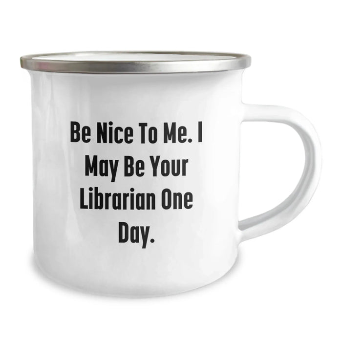 Funny Librarian Quote Gifts from Friends to Librarian Birthday Unique Gifts for Men and Women Camping Mug - Image 2