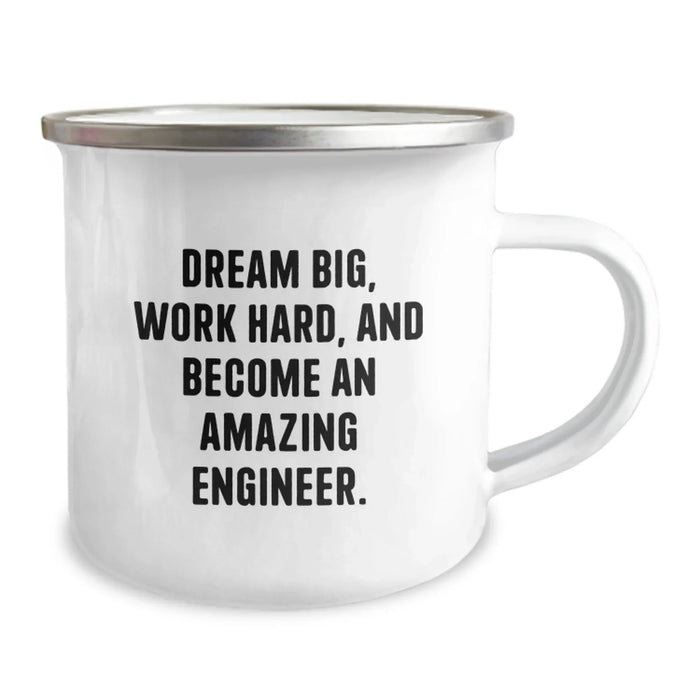 Funny Engineer Birthday Unique Gifts from Friends, Gifts for Engineers, Camping Mug with Dream Big Quote - Image 2