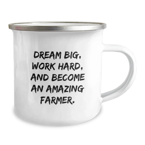 Farmer Inspirational Gifts from Men Friends to Celebrate Birthday - 'Dream Big, Work Hard' Funny Camping Mug for Farmer - Image 2