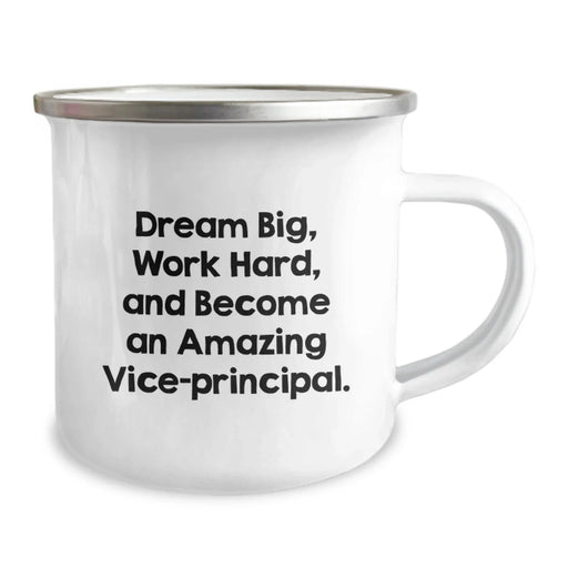 Funny Vice-principal Gifts for Men - Dream Big Work Hard Enamel Camping Mug, Perfect Birthday Presents for Vice-principal, Vice-principal Motivational Mug, Vice-principal Teacher Office Decor - Image 2