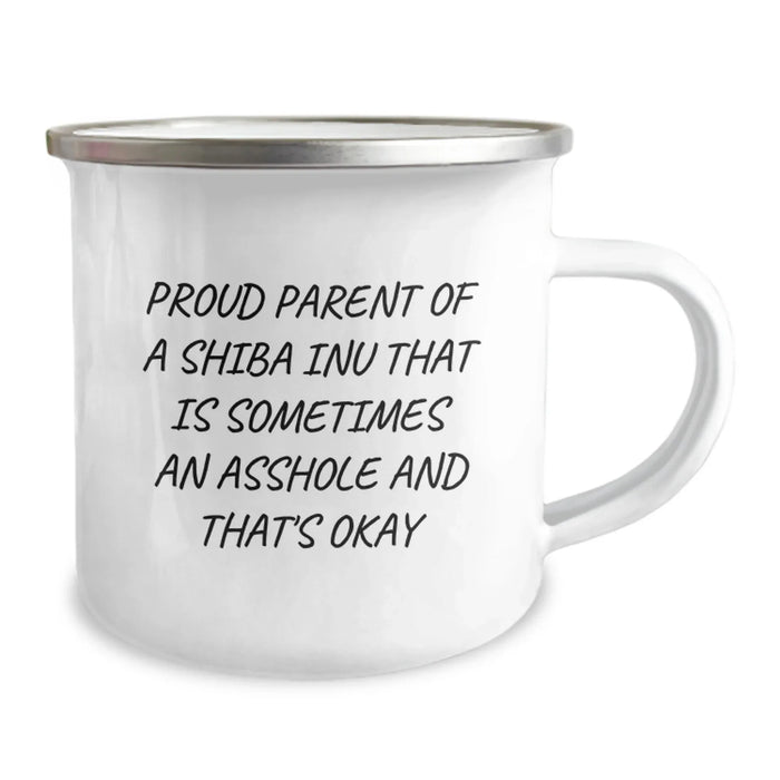 Funny Shiba Inu Dog Gifts for Birthday, Camping Mug for Proud Parents, 'Sometimes An Asshole And That's Okay' Quote, Gifts from Men to Friends - Image 2