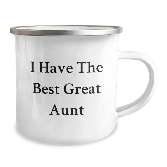 Funny Aunt Gifts from Family, 'I Have The Best Great Aunt' Graduation Unique Gifts Camping Mug, 12 oz Stainless Steel with Enamel Finish - Image 2