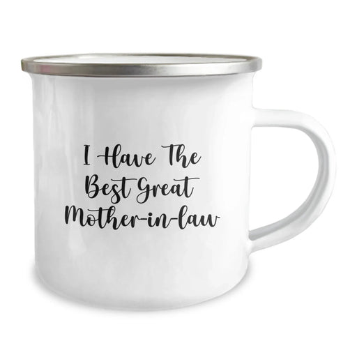 Funny Mom-in-law Gifts from Daughter-in-law - 'I Have The Best Great Mom-in-law' Camping Mug, 12 oz Stainless Steel with Enamel Finish, Perfect for Birthday - Image 2