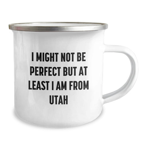 Utah Camping Mug, Funny Quote, Gifts from Friends for Birthday, 'I Might Not Be Perfect But At Least I Am From Utah' - Unique Gifts for Him Her Family Coworkers - Image 2