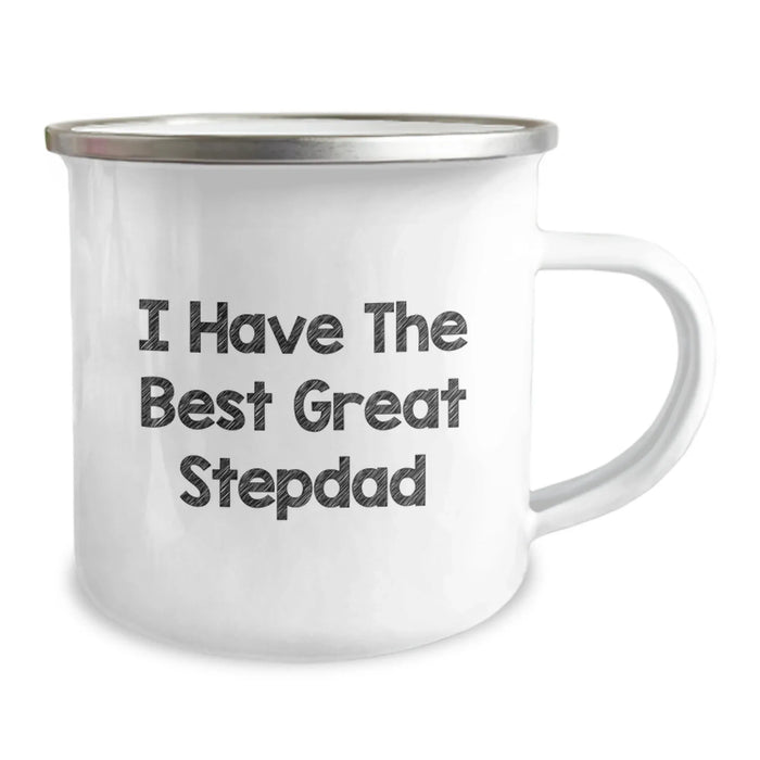 Funny Stepdad Gifts from Men, Unique Camping Mug for Great Stepdads, I Have The Best Stepdad Quote - Image 2
