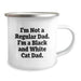 Funny Black and White Cat Gifts for Dad - Black and White Cat Dad Camping Mug - Image 2