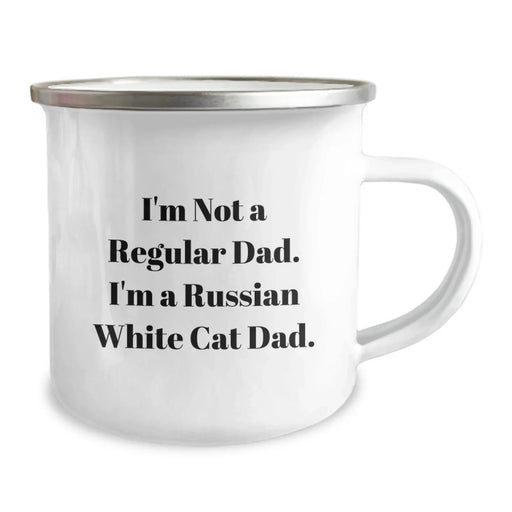 Funny Russian White Cat Dad Gifts for Men, Unique Camping Mug, Russian White Cat Lover Birthday Unique Gifts from Family - Image 2