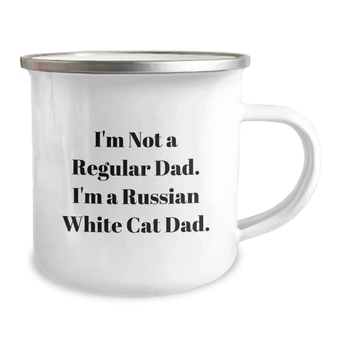 Funny Russian White Cat Dad Gifts for Men, Unique Camping Mug, Russian White Cat Lover Birthday Unique Gifts from Family - Image 2