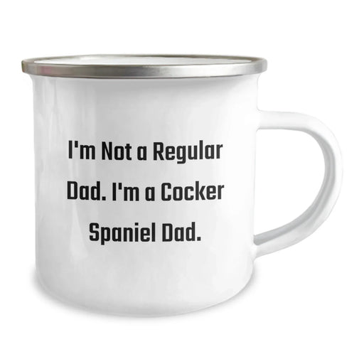 Funny Cocker Spaniel Dad Gifts for Men, Unique Birthday Unique Gifts from Family, Men's Camping Mug with Enamel Finish - Image 2