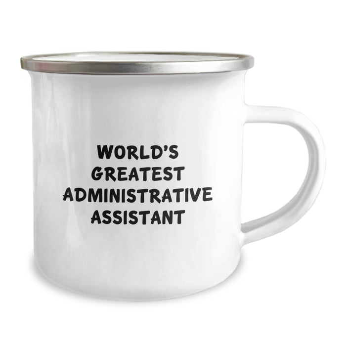 World's Greatest Administrative Assistant Funny Camping Mug Gifts for Christmas from Friends to Coworkers - Image 2