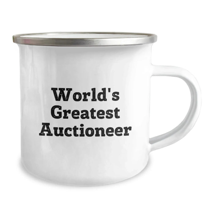 Funny World's Greatest Auctioneer Gifts for Men Birthday Unique Camping Mugs with Stainless Steel Finish, Gifts from Friends to Family - Image 2