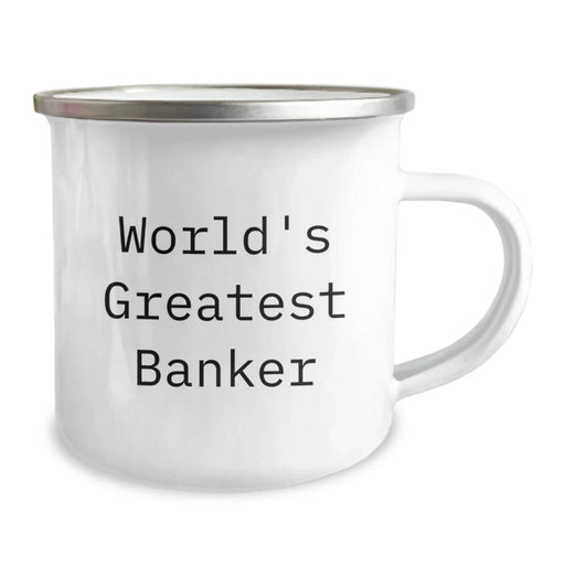 Funny World's Greatest Banker Gifts for Men from Friends, Unique Camping Mug for Banker, Inscribed with Quirky Humor, Perfect for Outdoor Enthusiasts and Banker Lovers - Image 2